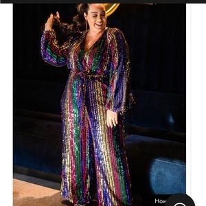 Eloquii Multicolor Sequin Jumpsuit